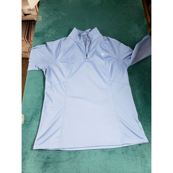 Ariat Tek Sweatshirt Size Large Womens Blue Performance Athletic Ladies Logo - Picture 2 of 8